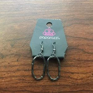 Black Oval Dangle Earrings
